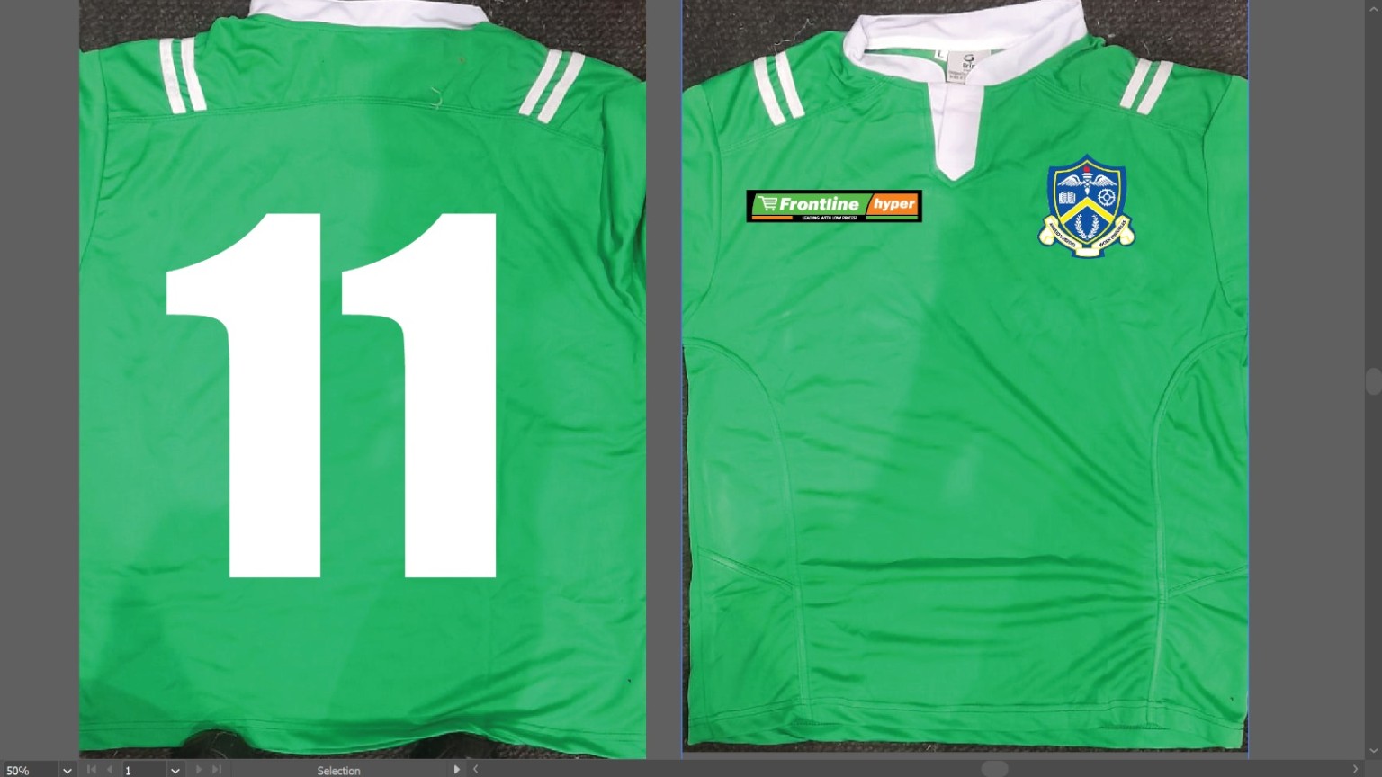 Green branded rugby shirt