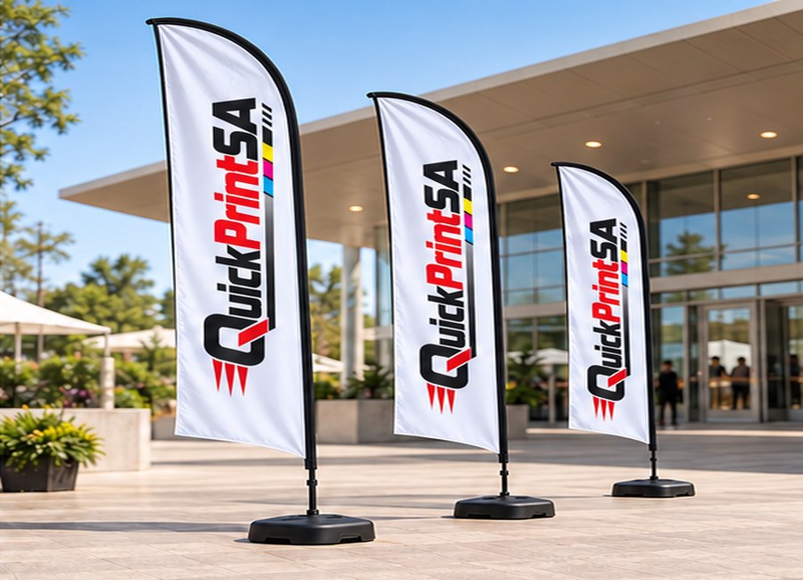 QuickPrintSA branded display flags